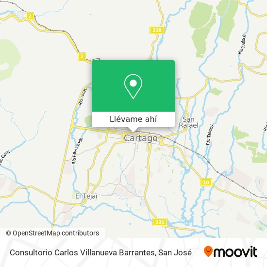 Mapa de Consultorio Carlos Villanueva Barrantes