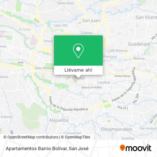 Mapa de Apartamentos Barrio Bolivar