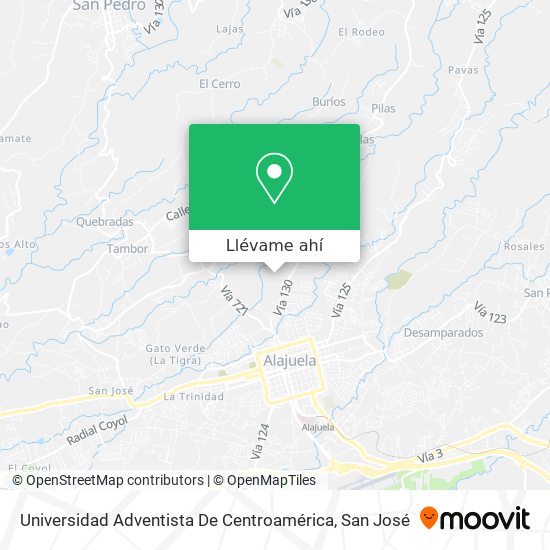 Mapa de Universidad Adventista De Centroamérica