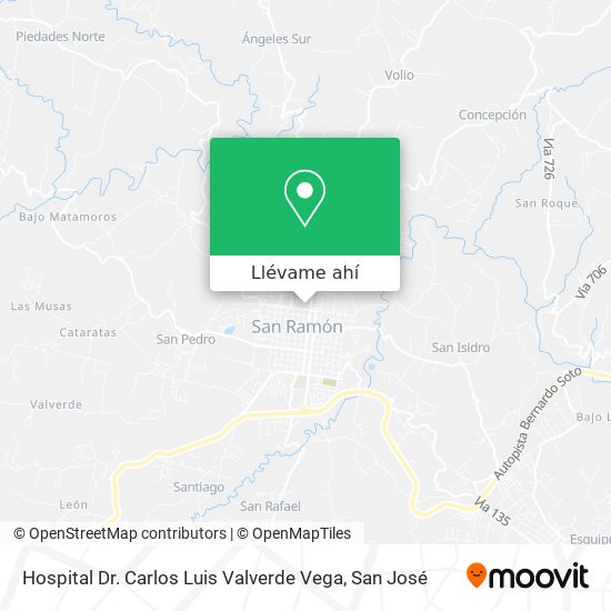 Mapa de Hospital Dr. Carlos Luis Valverde Vega