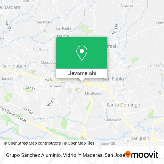 Mapa de Grupo Sánchez Aluminio, Vidrio, Y Maderas