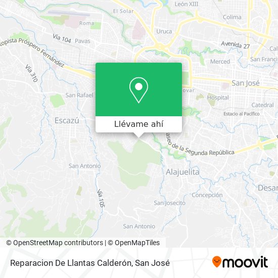Mapa de Reparacion De Llantas Calderón