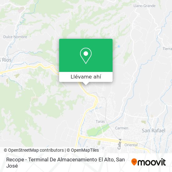 Mapa de Recope - Terminal De Almacenamiento El Alto