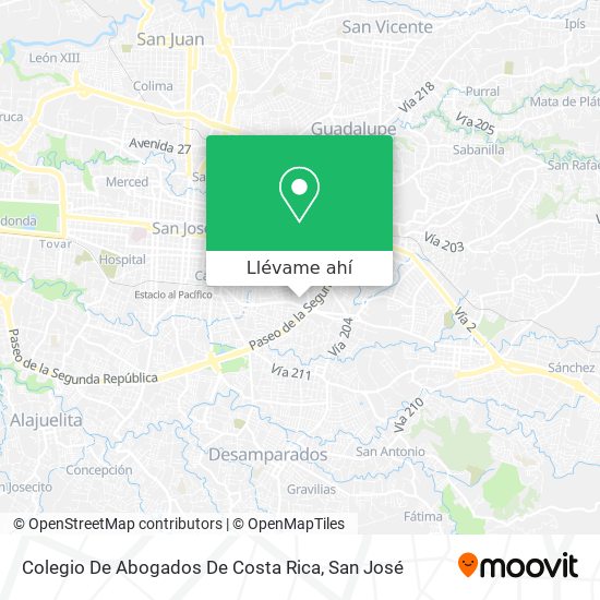 Mapa de Colegio De Abogados De Costa Rica