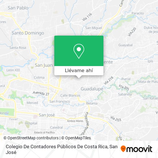 Mapa de Colegio De Contadores Públicos De Costa Rica