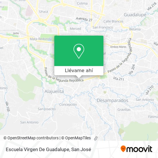 Mapa de Escuela Virgen De Guadalupe