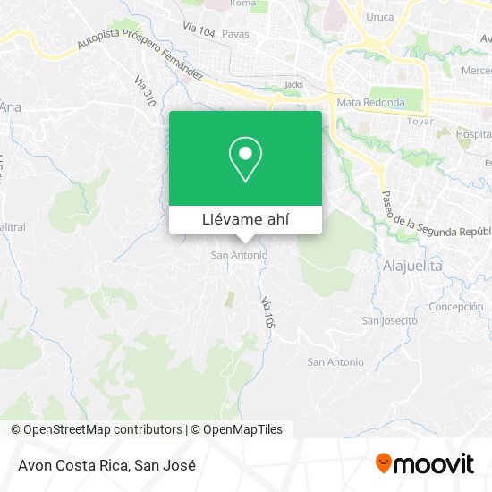 Mapa de Avon Costa Rica