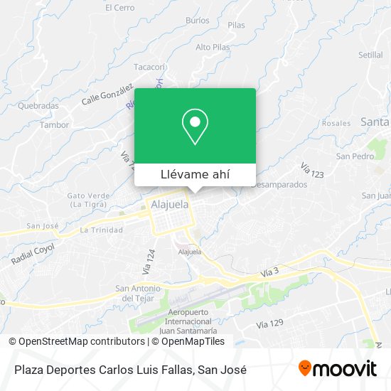 Mapa de Plaza Deportes Carlos Luis Fallas