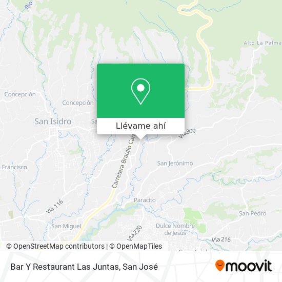 Mapa de Bar Y Restaurant Las Juntas