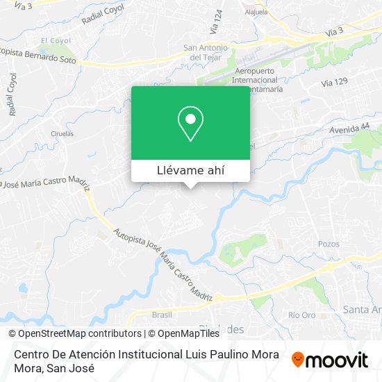 Mapa de Centro De Atención Institucional Luis Paulino Mora Mora