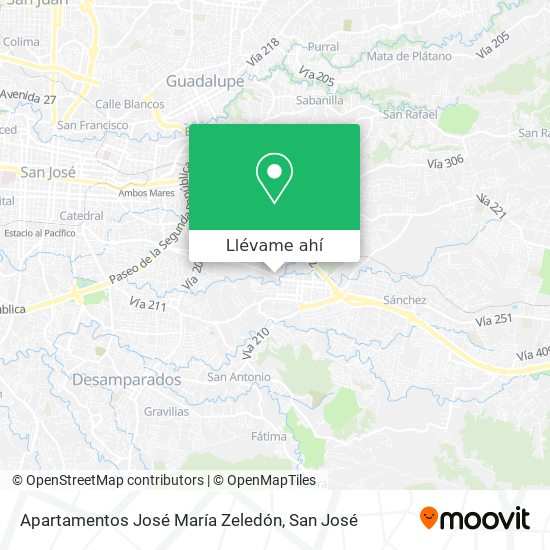Mapa de Apartamentos José María Zeledón