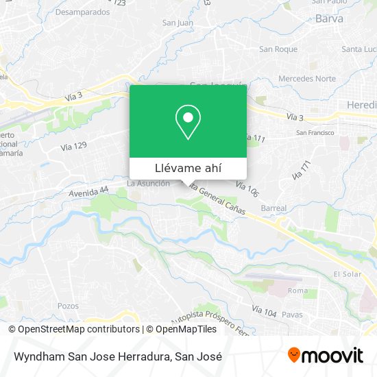 Mapa de Wyndham San Jose Herradura