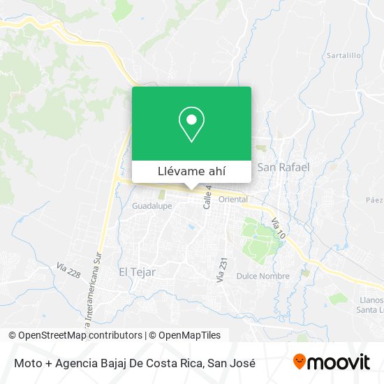 Mapa de Moto + Agencia Bajaj De Costa Rica