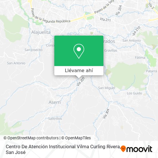 Mapa de Centro De Atención Institucional Vilma Curling Rivera