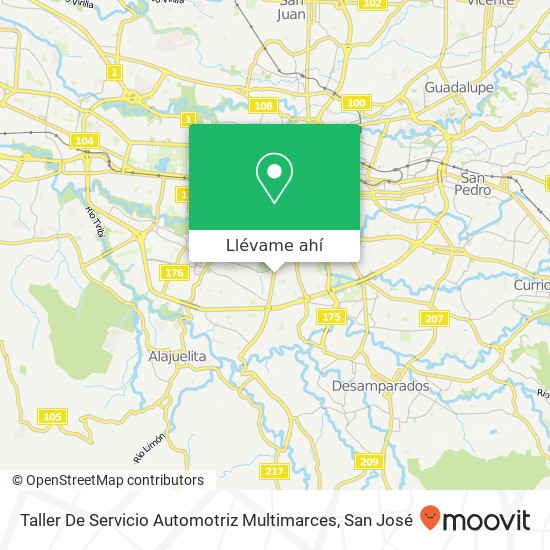 Mapa de Taller De Servicio Automotriz Multimarces