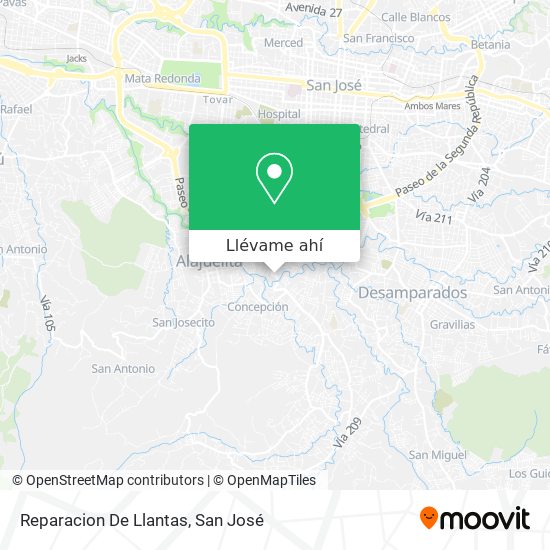 Mapa de Reparacion De Llantas