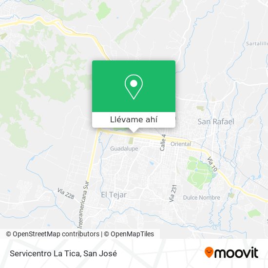 Mapa de Servicentro La Tica