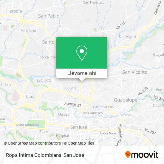 Cómo llegar a Ropa Intima Colombiana en Tibás en Autobús o Tren?