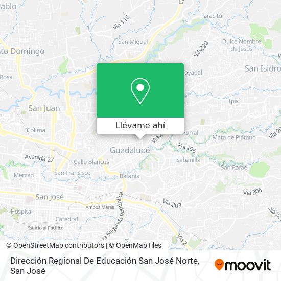 Mapa de Dirección Regional De Educación San José Norte
