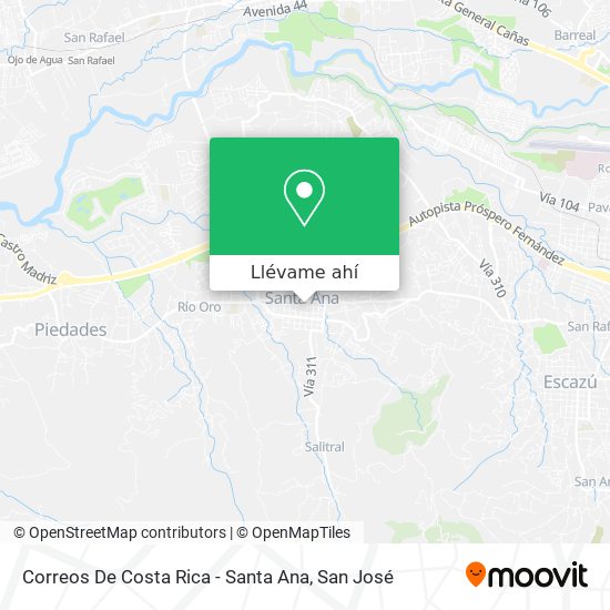 Mapa de Correos De Costa Rica - Santa Ana