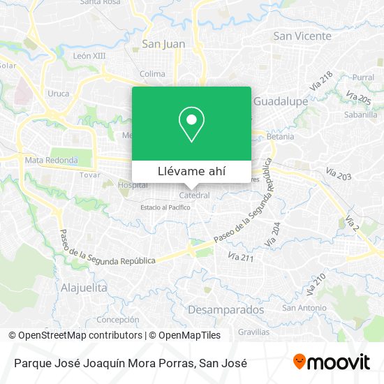 Mapa de Parque José Joaquín Mora Porras