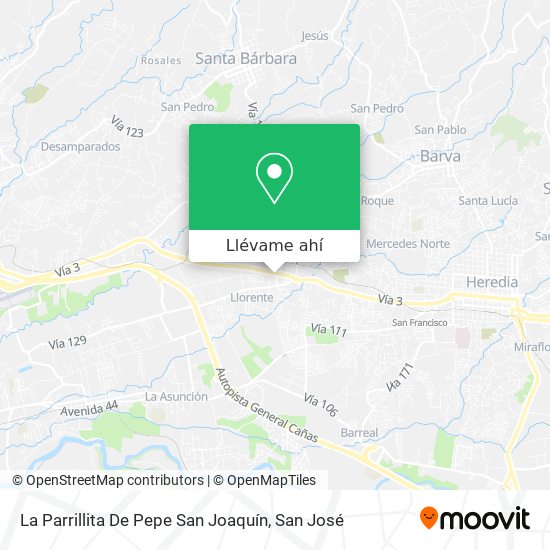 Mapa de La Parrillita De Pepe San Joaquín