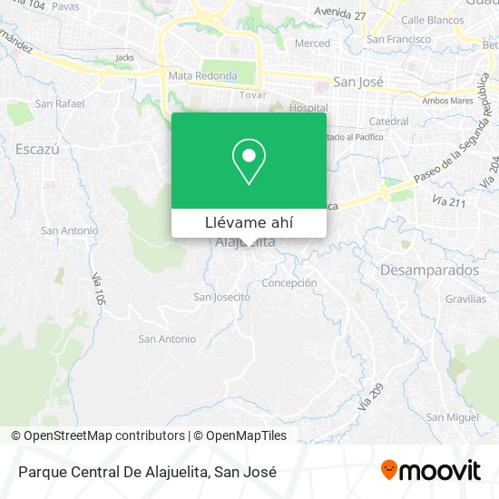 Mapa de Parque Central De Alajuelita