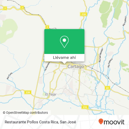 Mapa de Restaurante Pollos Costa Rica