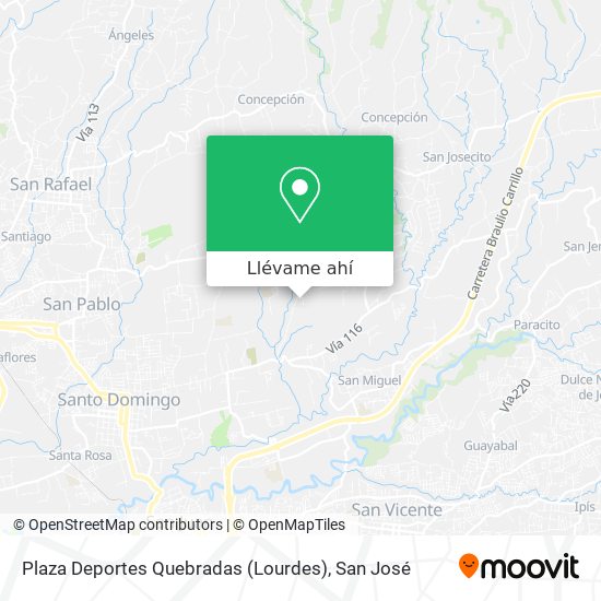 Mapa de Plaza Deportes Quebradas (Lourdes)
