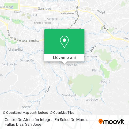 Mapa de Centro De Atención Integral En Salud Dr. Marcial Fallas Díaz