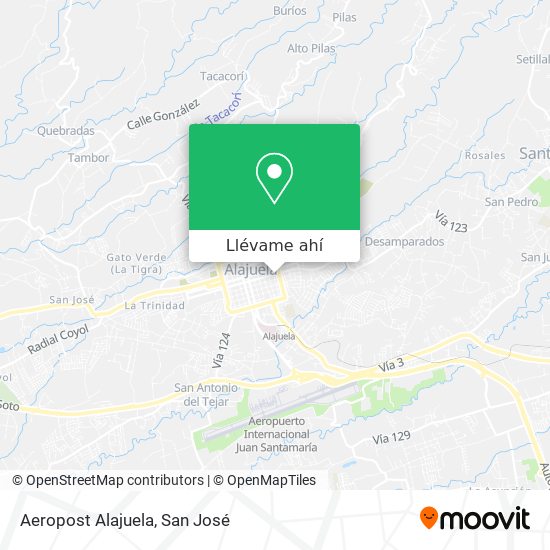 Mapa de Aeropost Alajuela