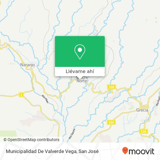 Mapa de Municipalidad De Valverde Vega