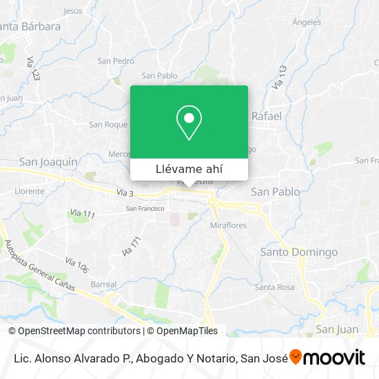 Mapa de Lic. Alonso Alvarado P., Abogado Y Notario