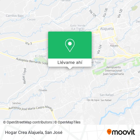 Mapa de Hogar Crea Alajuela