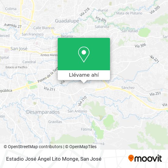 Mapa de Estadio José Ángel Lito Monge