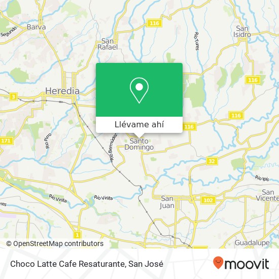 Mapa de Choco Latte Cafe Resaturante