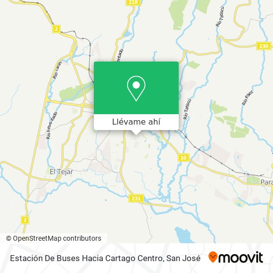 Mapa de Estación De Buses Hacia Cartago Centro