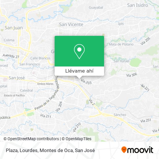 Mapa de Plaza, Lourdes, Montes de Oca