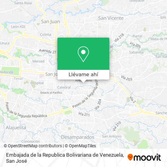 Mapa de Embajada de la Republica Bolivariana de Venezuela