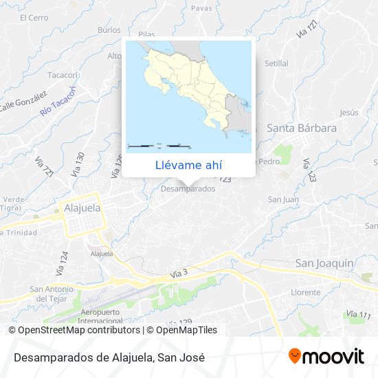 Mapa de Desamparados de Alajuela