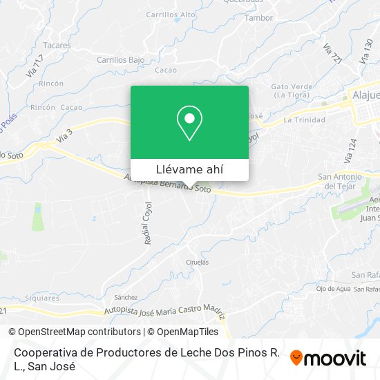 Mapa de Cooperativa de Productores de Leche Dos Pinos R. L.