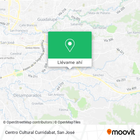 Mapa de Centro Cultural Curridabat