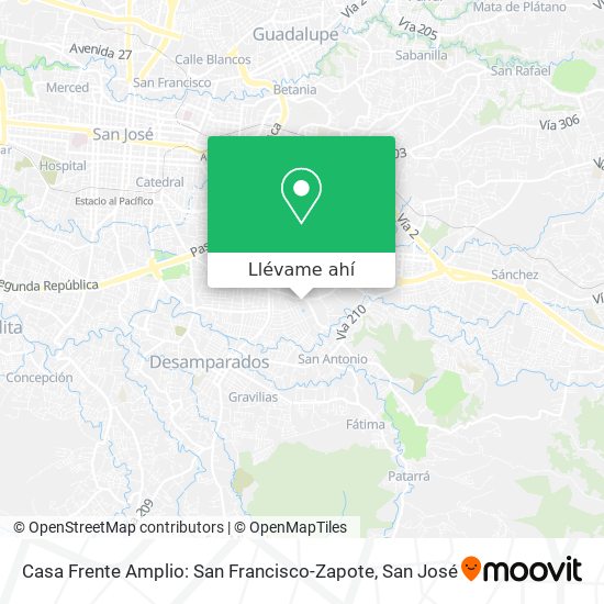 Mapa de Casa Frente Amplio: San Francisco-Zapote