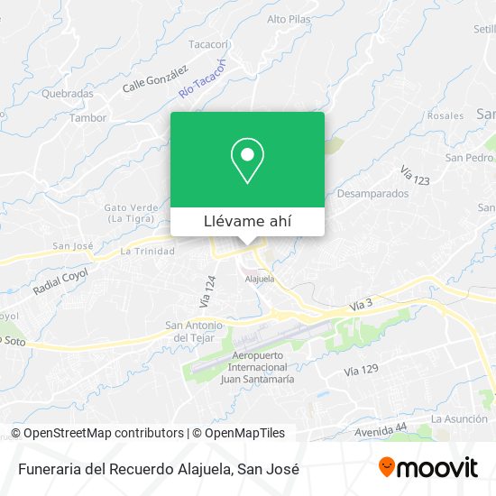 Mapa de Funeraria del Recuerdo Alajuela