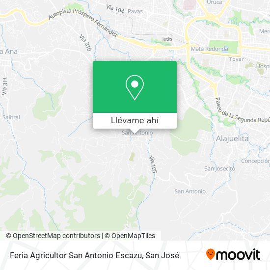 Mapa de Feria Agricultor San Antonio Escazu