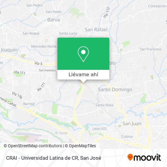 Mapa de CRAI - Universidad Latina de CR