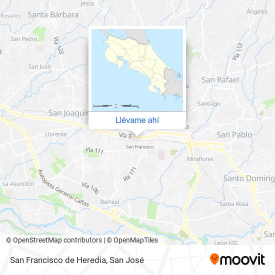 Mapa de San Francisco de Heredia