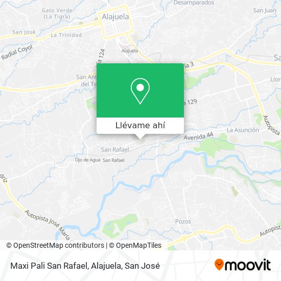 Mapa de Maxi Pali San Rafael, Alajuela