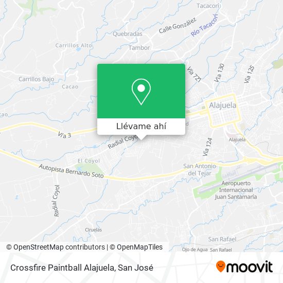 Mapa de Crossfire Paintball Alajuela