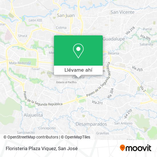 Mapa de Floristeria Plaza Viquez